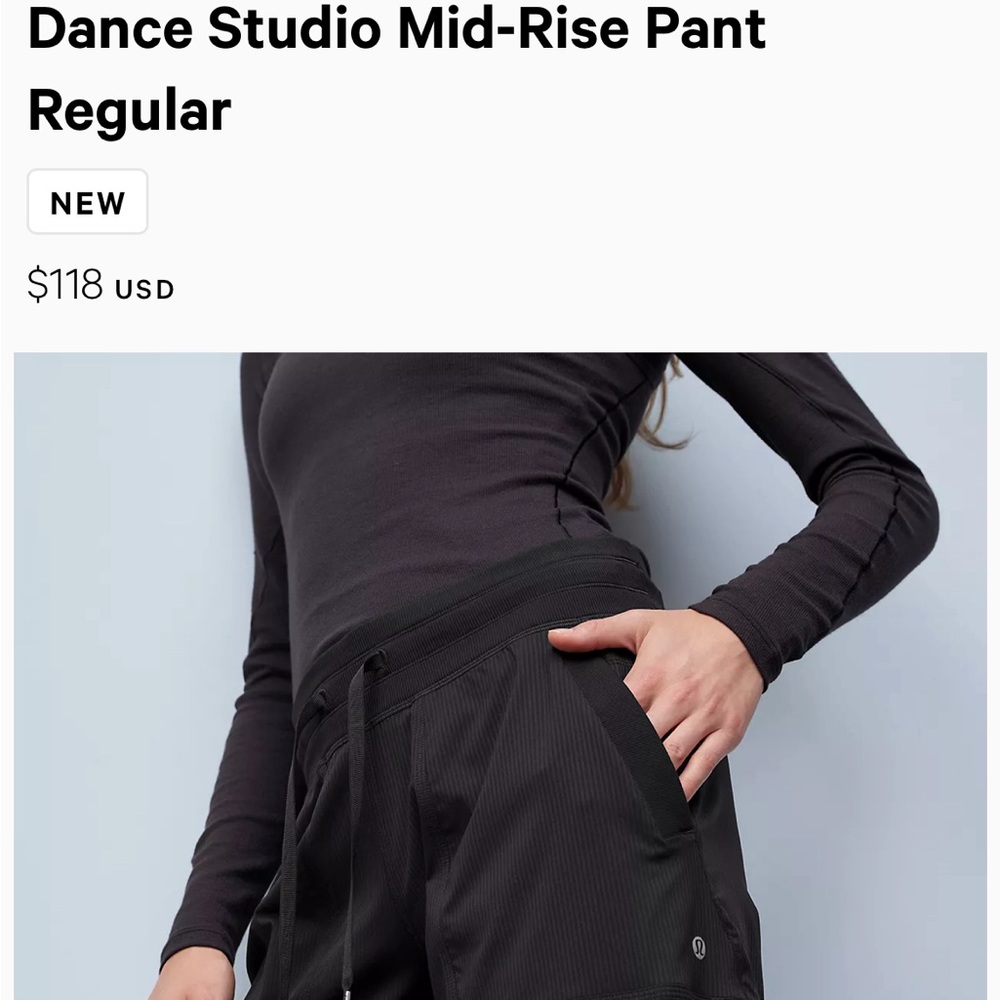 Dance Studio Mid Rise Regular Pant Lululemon